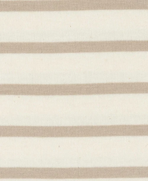 Marinière éco Conçue Femme Manches Courtes Grège/sable -Vetements Simples Magasin prod 6600 mariniere mc fd greige raye sable ecofek 666x812 fc7ea0111e0b