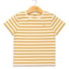 Marinière Garçon Manches Courtes Fond Grège Rayé Jaune -Vetements Simples Magasin prod 6610 mariniere mc fond grege raye jaune ecogark 666x812 fc7ea0111e0b