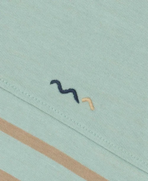 Marinière Manches Courtes Homme Vert/beige -Vetements Simples Magasin prod 6612 mariniere mc fond vert lagon raye beige gaspar 666x812 fc7ea0111e0b