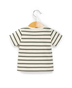 Marinière Kaki éco Conçue Bébé -Vetements Simples Magasin prod 6634 mariniere mc fond grege raye kaki ecomixte 666x812 fc7ea0111e0b