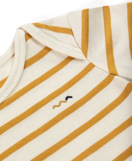 Marinière Jaune éco Conçue Bébé -Vetements Simples Magasin prod 6641 mariniere mc fond grege raye jaune ecomixte 666x812 fc7ea0111e0b