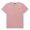 T-shirt Col Tunisien Vieux Rose Homme