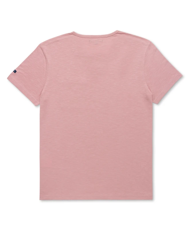 T-shirt Col Tunisien Vieux Rose Homme 4 T-shirt Col Tunisien Vieux Rose Homme – Image 2