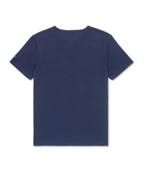 T-shirt Col Tunisien Bleu Marine Homme -Vetements Simples Magasin prod 6649 tee shirt mc indigo agor 666x812 fc7ea0111e0b