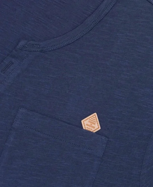 T-shirt Col Tunisien Bleu Marine Homme -Vetements Simples Magasin prod 6651 tee shirt mc indigo agor 666x812 fc7ea0111e0b