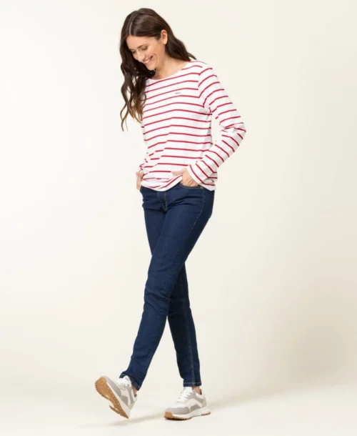 Marinière Manches Longues Femme Fond Blanc Rayé Rouge 10 Marinière Manches Longues Femme Fond Blanc Rayé Rouge -Vetements Simples Magasin prod 6653 mariniere ml fond blanc raye rouge pacage 666x812 fc7ea0111e0b