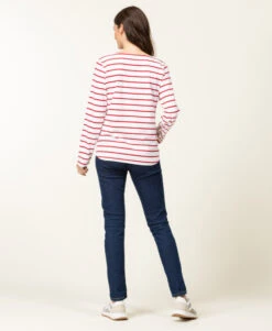 Marinière Manches Longues Femme Fond Blanc Rayé Rouge 11 Marinière Manches Longues Femme Fond Blanc Rayé Rouge -Vetements Simples Magasin prod 6655 mariniere ml fond blanc raye rouge pacage 666x812 fc7ea0111e0b