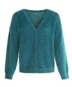 Gilet Poils Longs Vert émeraude Femme