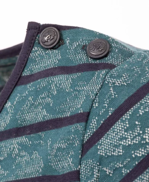 T-shirt Rayé Manches Longues Femme Fond émeraude -Vetements Simples Magasin prod 675 tee shirt ml fond emeraude raye bleu heme 666x812 fc7ea0111e0b