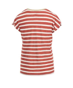 T-shirt Rayé Col V Rouge Femme -Vetements Simples Magasin prod 6762 tee shirt mc ry naturel rouge brique fonce abe 666x812 fc7ea0111e0b