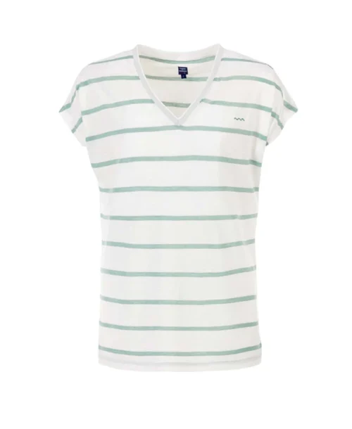 TEE SHIRT MC RAYE BLANC OPTIQUE/ VERT PALE ABE