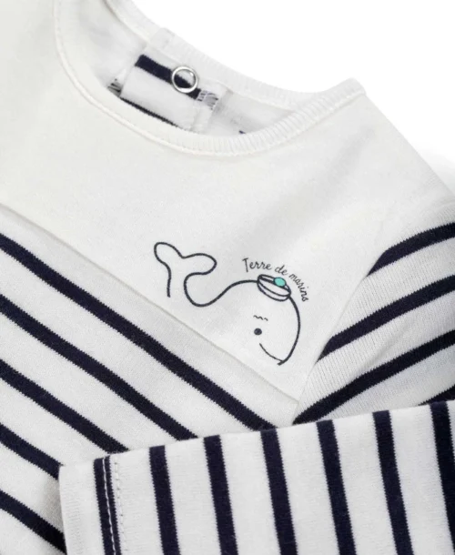 Body Marinière Bébé Fond Blanc Rayé Bleu Marine -Vetements Simples Magasin prod 6784 body ml fond naturel raye indigo bodima 666x812 fc7ea0111e0b