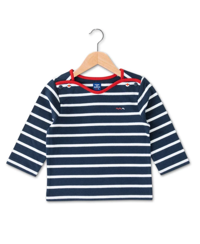 MARINIERE ML FOND INDIGO RAYE BLANC PESTELO 3 MARINIERE ML FOND INDIGO RAYE BLANC PESTELO