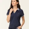 Polo Manches Courtes Bleu Marine Femme -Vetements Simples Magasin prod 6844 polo mc indigo colay 666x812 fc7ea0111e0b