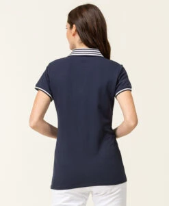 Polo Manches Courtes Bleu Marine Femme -Vetements Simples Magasin prod 6846 polo mc indigo colay 666x812 fc7ea0111e0b