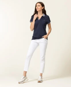 Polo Manches Courtes Bleu Marine Femme -Vetements Simples Magasin prod 6850 polo mc indigo colay 666x812 fc7ea0111e0b