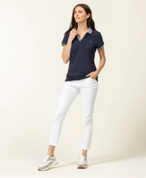 Polo Manches Courtes Bleu Marine Femme 10 Polo Manches Courtes Bleu Marine Femme -Vetements Simples Magasin prod 6850 polo mc indigo colay 666x812 fc7ea0111e0b