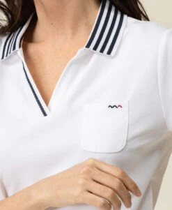 Polo Manches Courtes Blanc Femme -Vetements Simples Magasin prod 6858 polo mc blanc optique colay 666x812 fc7ea0111e0b