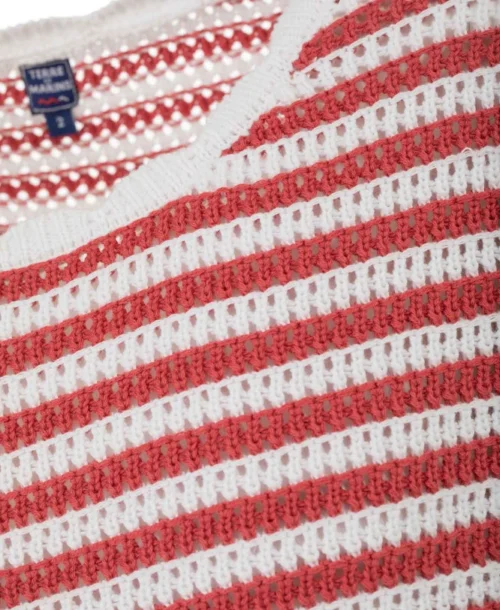 Pull Marin Léger Femme -Vetements Simples Magasin prod 6950 pull fond naturel raye rose haspull 666x812 fc7ea0111e0b