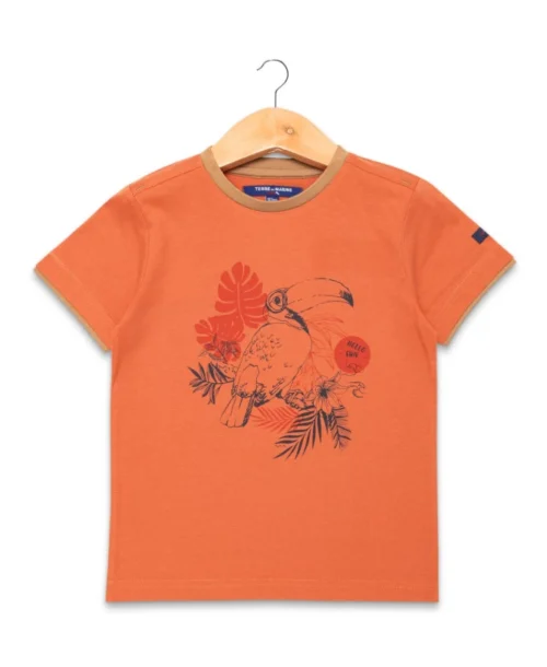 T-shirt Garçon Col Rond Orange