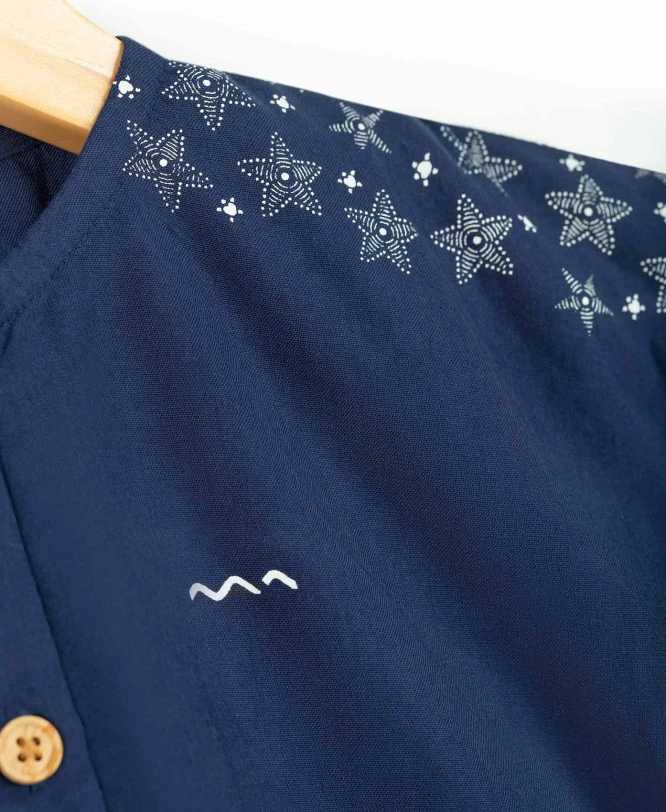 Blouse Fille Manches Courtes Bleu Marine 6 Blouse Fille Manches Courtes Bleu Marine – Image 4