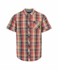 Chemise Rouge Manches Courtes à Carreaux Homme -Vetements Simples Magasin prod 7038 chemise chemisier mc carreaux rouge brique ecaro 666x812 fc7ea0111e0b