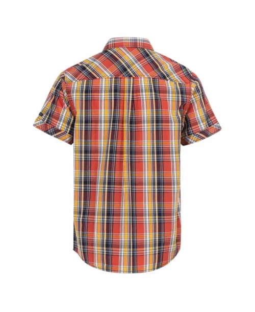 Chemise Rouge Manches Courtes à Carreaux Homme -Vetements Simples Magasin prod 7041 chemise chemisier mc carreaux rouge brique ecaro 666x812 fc7ea0111e0b
