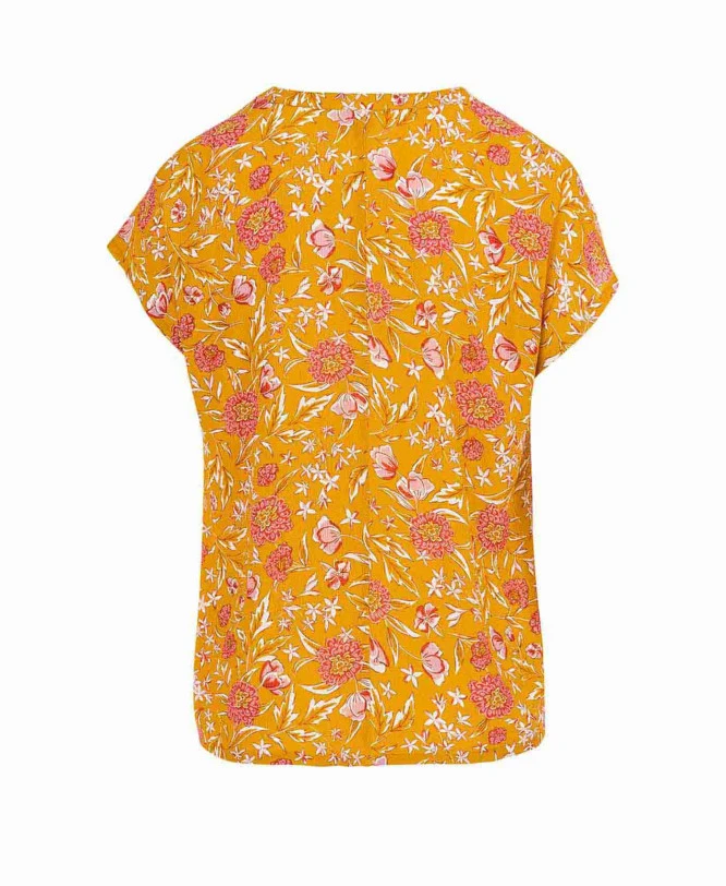 Blouse Jaune Imprimé Floral Femme 4 Blouse Jaune Imprimé Floral Femme – Image 2