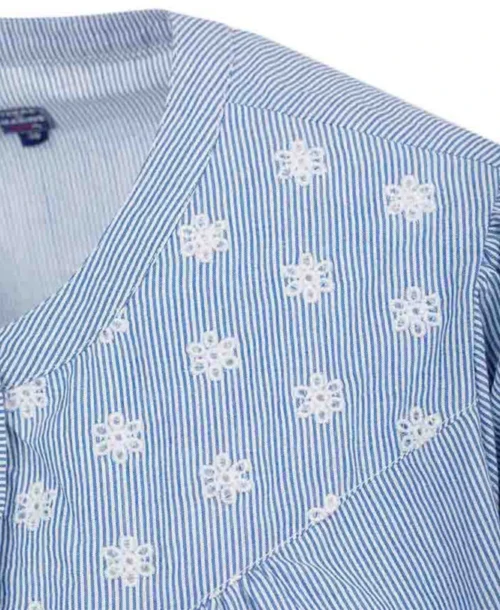 Chemise Rayée Manches Courtes Bleu/blanc Femme -Vetements Simples Magasin prod 7071 chemise chemisier mc raye blanc bleu esmi 666x812 fc7ea0111e0b