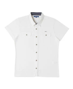 Chemise Manches Courtes Blanche Homme