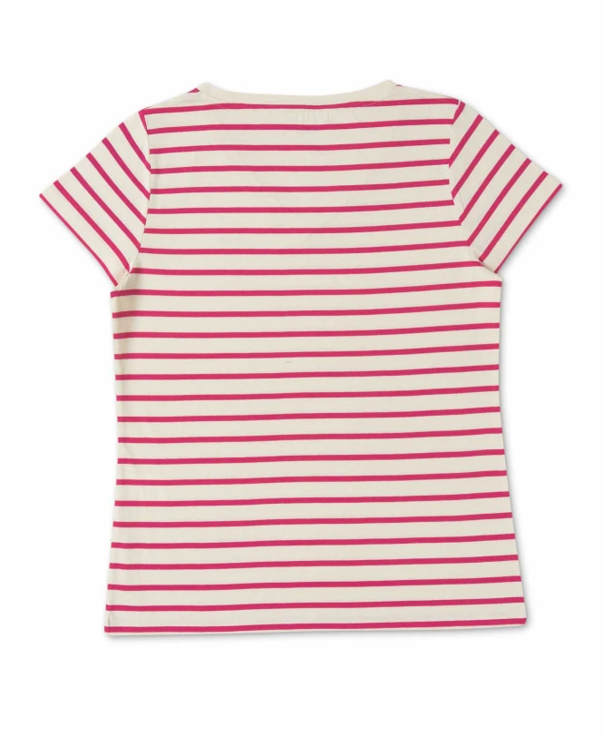 Marinière éco Conçue Femme Manches Courtes Rose/blanc 4 Marinière éco Conçue Femme Manches Courtes Rose/blanc – Image 2