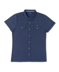 Chemise Manches Courtes Bleu Marine Homme
