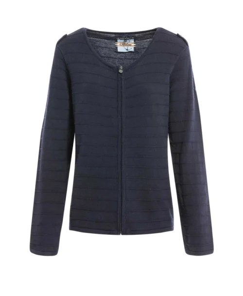 Gilet Tricot Bleu Nuit Femme