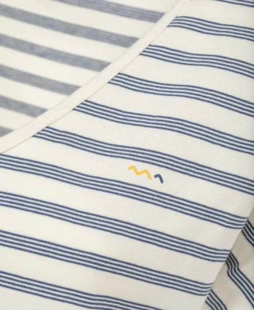 Chemise De Nuit Rayée Femme Manches Courtes -Vetements Simples Magasin prod 7226 chemise de nuit fond naturel raye bleu nazary 666x812 fc7ea0111e0b