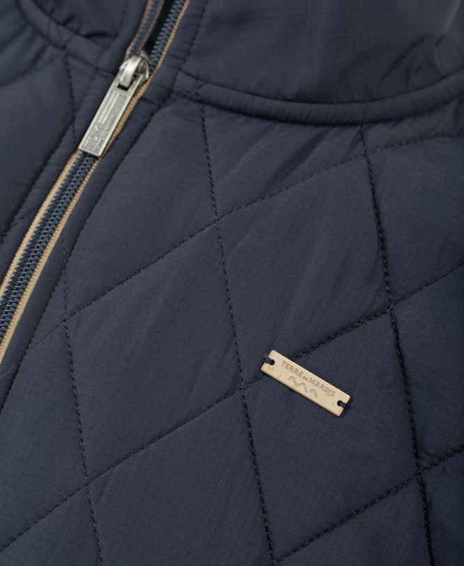 Veste Bi-matière Bleu Marine Homme 7 Veste Bi-matière Bleu Marine Homme – Image 5
