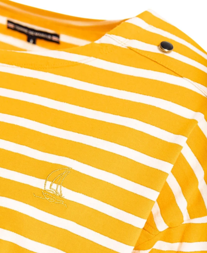 T-shirt Manches Longues Rayé Jaune Femme 5 T-shirt Manches Longues Rayé Jaune Femme – Image 3