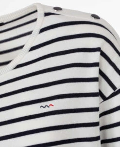 Pull Marinière Femme -Vetements Simples Magasin prod 7553 pull raye blanc bleu hicha 666x812 fc7ea0111e0b