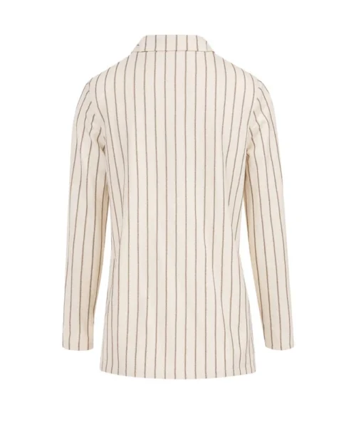 Veste Blazer Rayé Femme -Vetements Simples Magasin prod 7640 veste ml fond grege raye indigo fevest 666x812 fc7ea0111e0b