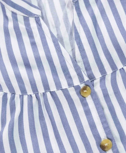 Robe Rayée Manches 3/4 Femme -Vetements Simples Magasin prod 7646 robe ml raye blanc bleu pamcony 666x812 fc7ea0111e0b