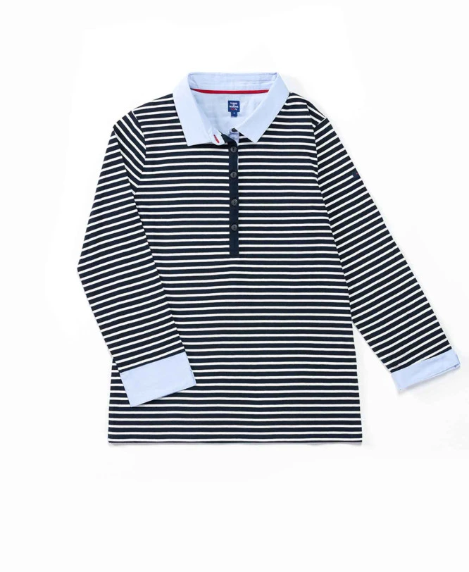 Polo Manches 3/4 Effet 2 En 1 Femme 4 Polo Manches 3/4 Effet 2 En 1 Femme – Image 2