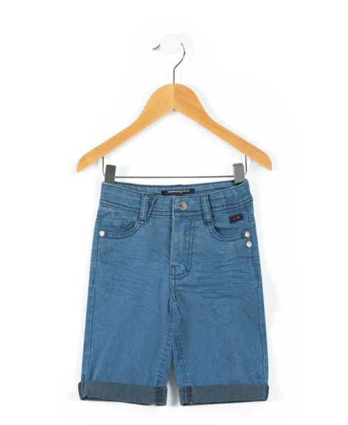 Bermuda Jean Bleu Clair Garçon