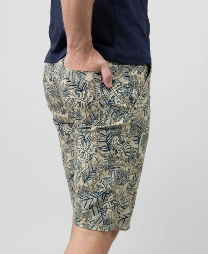 Bermuda Homme Imprimé Beige/bleu Marine 4 Bermuda Homme Imprimé Beige/bleu Marine – Image 2