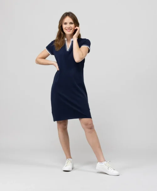 Robe Polo Bleu Marine Femme