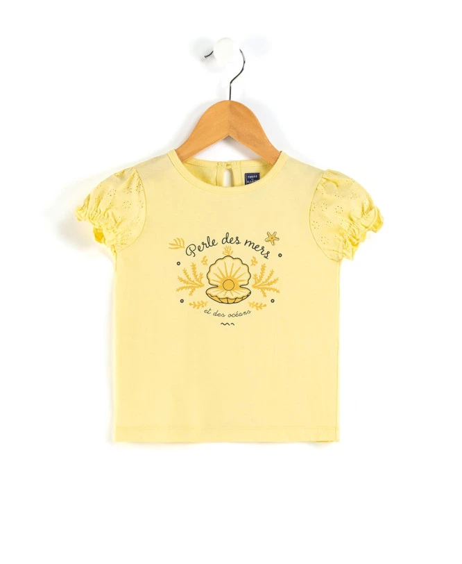 T-shirt Jaune Avec Imprimé Fille 3 T-shirt Jaune Avec Imprimé Fille