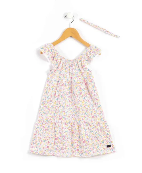 Ensemble Fille Robe Imprimé Coloré + Bandeau
