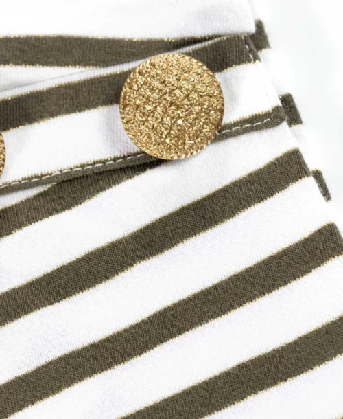 Débardeur Femme Rayé Kaki Avec Boutons Dorés -Vetements Simples Magasin prod 7892 tee shirt mc fond grege raye kaki taura 666x812 fc7ea0111e0b