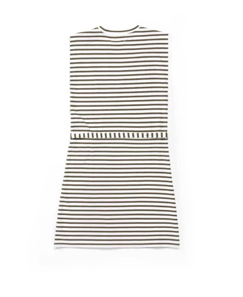 Robe Marinière été Kaki Femme -Vetements Simples Magasin prod 7902 robe mc fond grege raye kaki ronron 666x812 fc7ea0111e0b