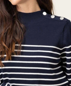 Pull Rayé Femme Fond Bleu Marine Rayures Blanches 9 Pull Rayé Femme Fond Bleu Marine Rayures Blanches -Vetements Simples Magasin prod 7941 pull fond indigo raye blanc pricha 666x812 fc7ea0111e0b