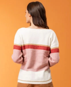 Pull Rayé Rose Femme -Vetements Simples Magasin prod 7965 pull multicolore koteba 666x812 fc7ea0111e0b