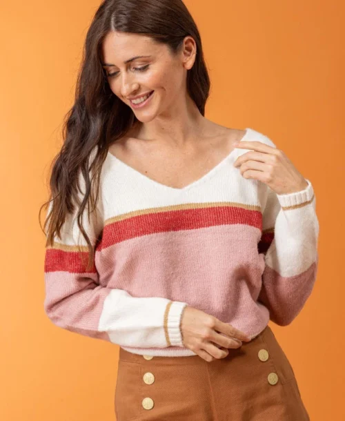 Pull Rayé Rose Femme 7 Pull Rayé Rose Femme -Vetements Simples Magasin prod 7966 pull multicolore koteba 666x812 fc7ea0111e0b